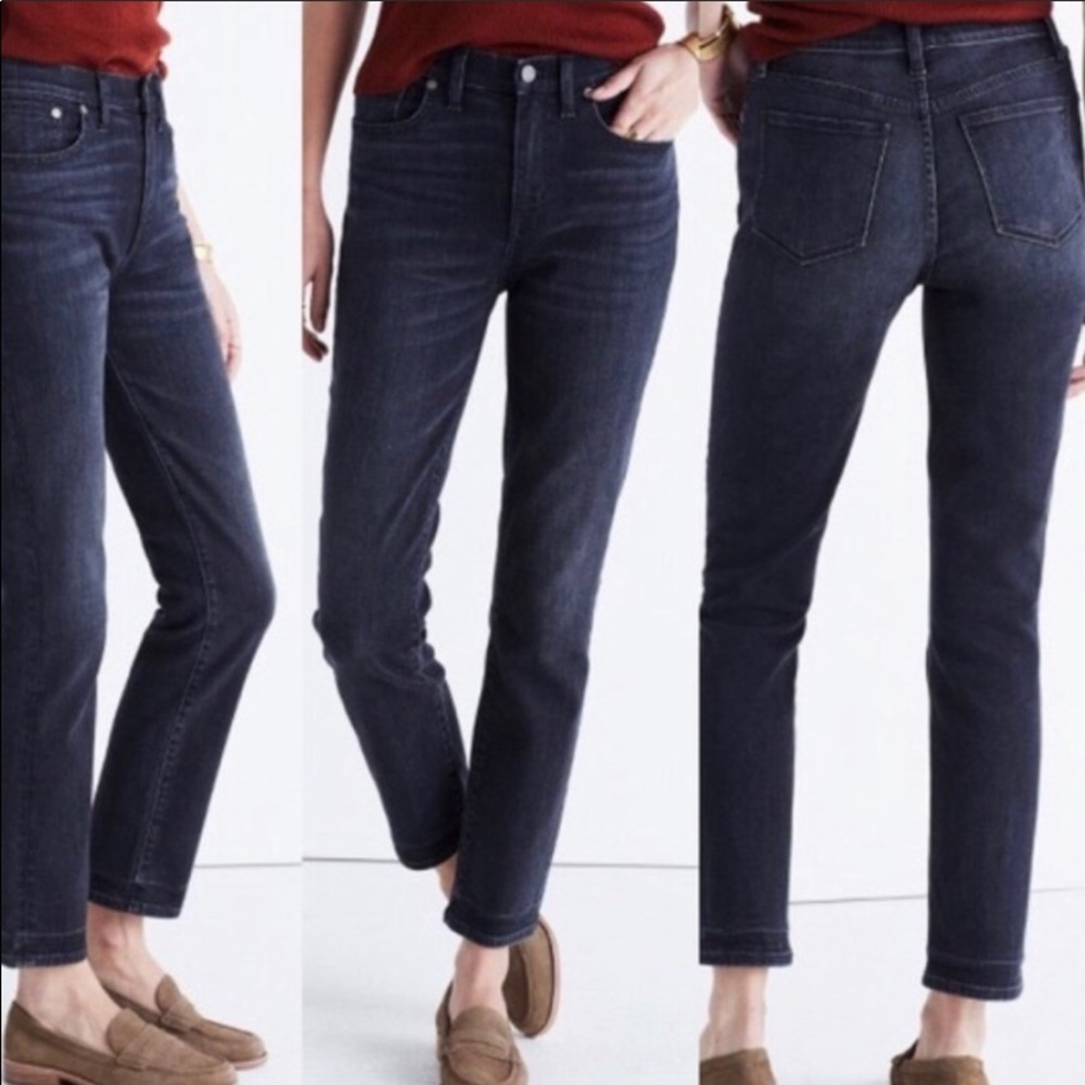 Madewell High Rise Cruiser Straight Jeans Black 25